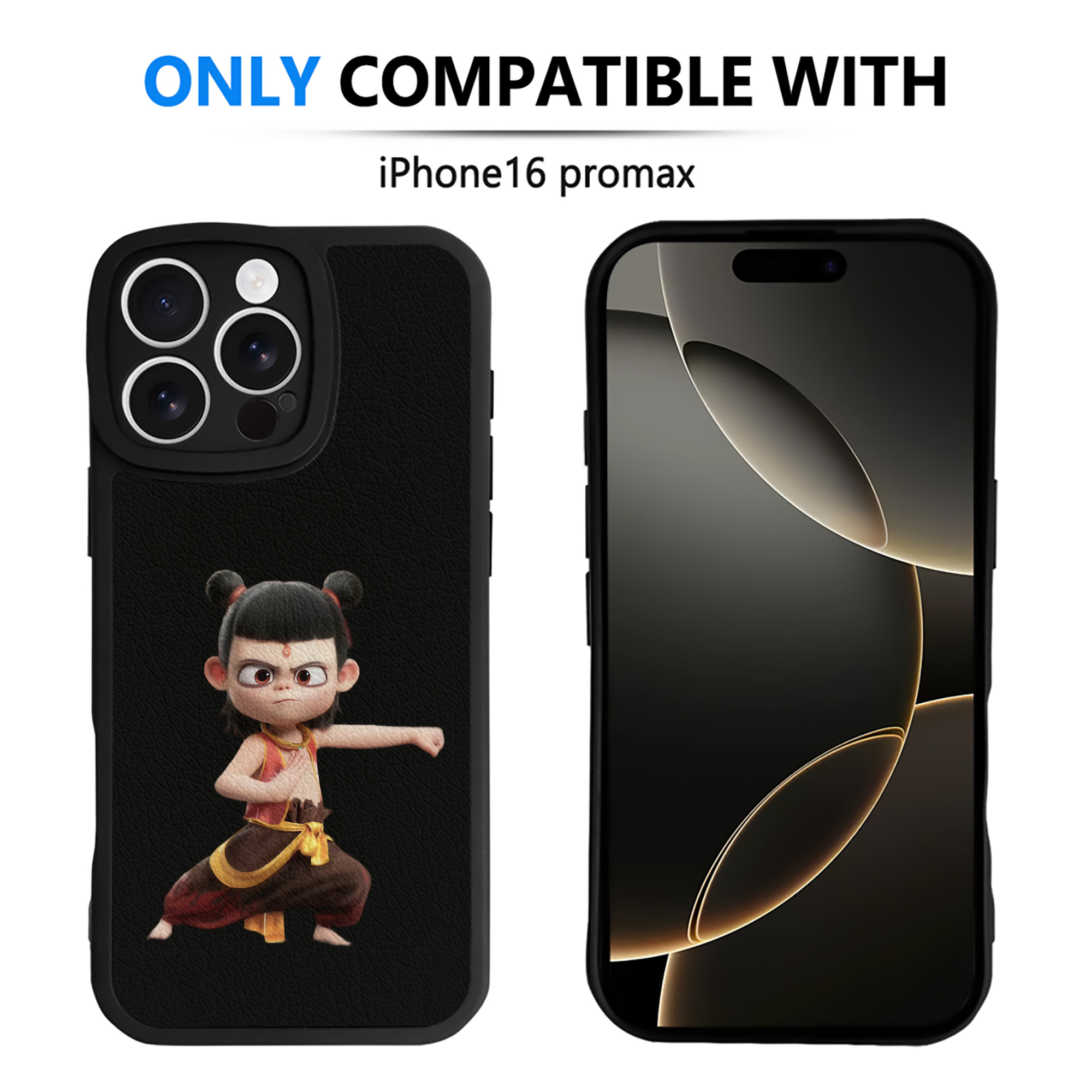 （画像用） Ne Zha 2 ナタ 魔童の大暴れ 【iPhone 16シリーズ対応】シリコンスマホケース（レザー調） 材質：シリコン